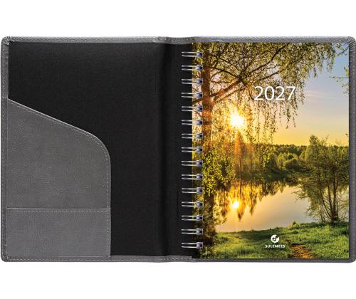 Raamatkalender Boss A5 PÄEV, spiraalköide, Comfort kaaned (HALL) 00037/41132