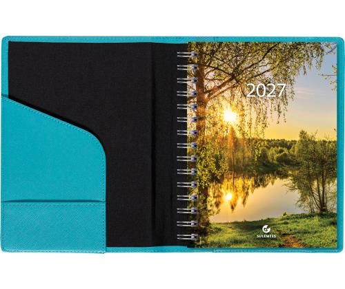 Raamatkalender Boss A5 PÄEV, spiraalköide, SHINE kaaned (TÜRKIIS) 00084/41137