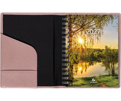 Raamatkalender Boss A5 PÄEV, spiraalköide, SHINE kaaned (BEEŽ) 00084/41139
