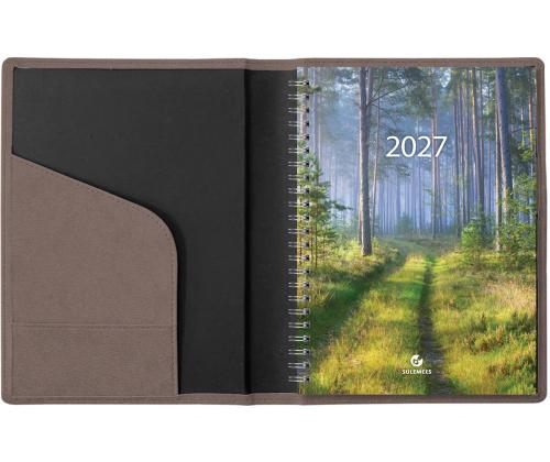 Raamatkalender Boss A5 Nädal vertikaal, spiraalköide, FASHION kaaned (CHARME PRUUN) 00072/41156