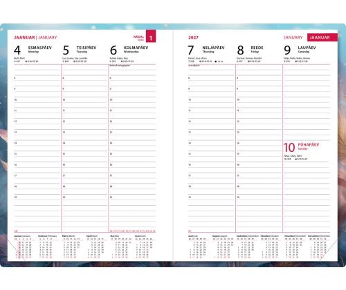 Raamatkalender NÄDAL A5, vertikaal, kõvaköide, (PILT 2) 00040/46061