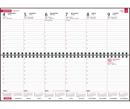 Lauakalender Classic LUX kaaned, kunstnahk (PRUUN) 00307/46894
