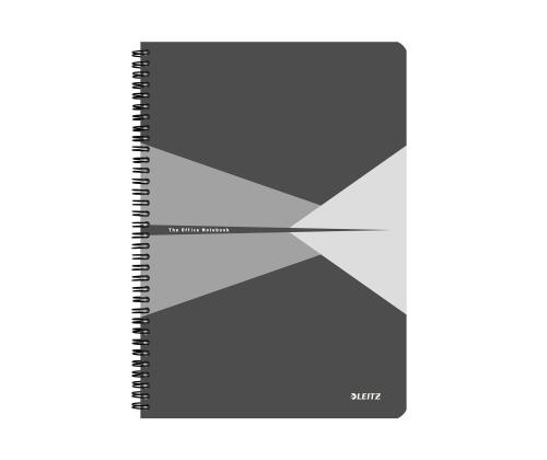 Kaustik spiraalköites A4 ruuduline hall kartongkaaned LEITZ Office 90 lehte