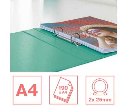 Rõngaskaaned A4 ESSELTE Colour´Ice 2R/25mm selg 42mm roheline