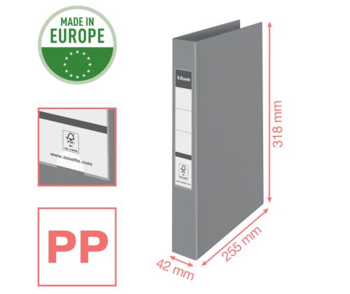 Rõngaskaaned A4 ESSELTE Colour´Ice 2R/25mm selg 42mm roheline