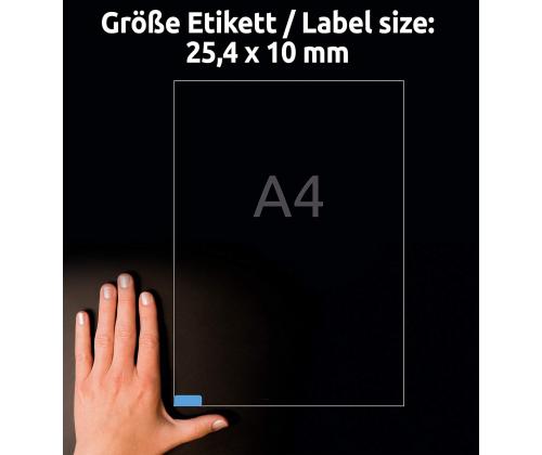 Kleebisetikett eemaldatav AVERY Zweckform 25,4x10mm 189 lehel 20 lehte pakis sinine (L6048-20)