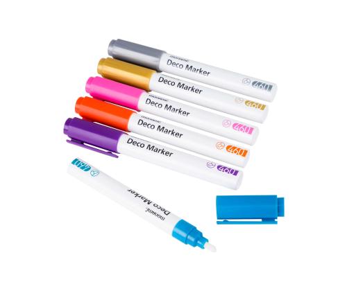 Akrüülmarkerid MonAmi Deco 460 6 metallic neoonvärvi pakis