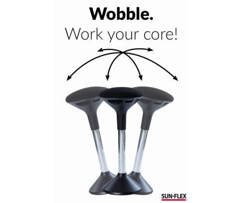 Aktiivtool SUN-FLEX Active 62-71cm, iste D-310mm, jalg D-290mm, kaal 5,6kg Black-must kangas, must jalg