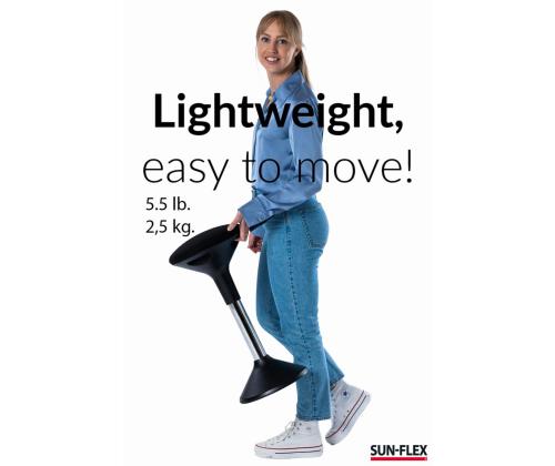 Aktiivtool SUN-FLEX Active 62-71cm, iste D-310mm, jalg D-290mm, kaal 5,6kg Black-must kangas, must jalg