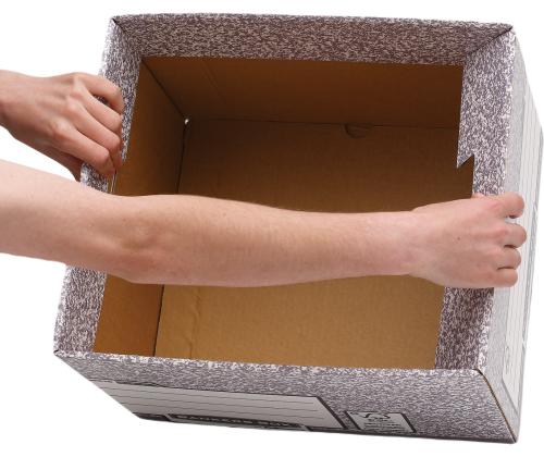 Arhiivikast kaanega FELLOWES 325x285x385mm hall/valge