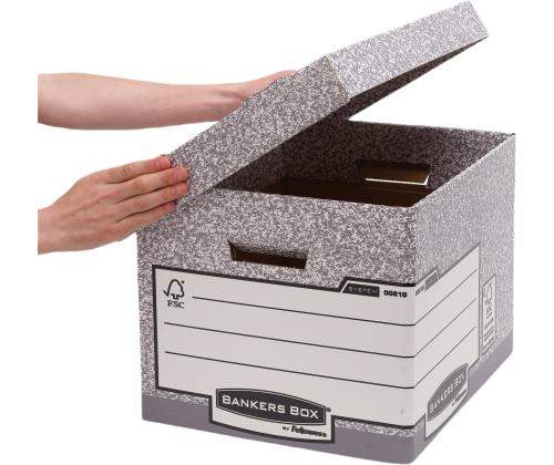 Arhiivikast kaanega FELLOWES 325x285x385mm hall/valge