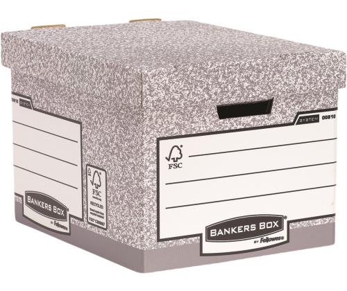 Arhiivikast kaanega FELLOWES 325x285x385mm hall/valge