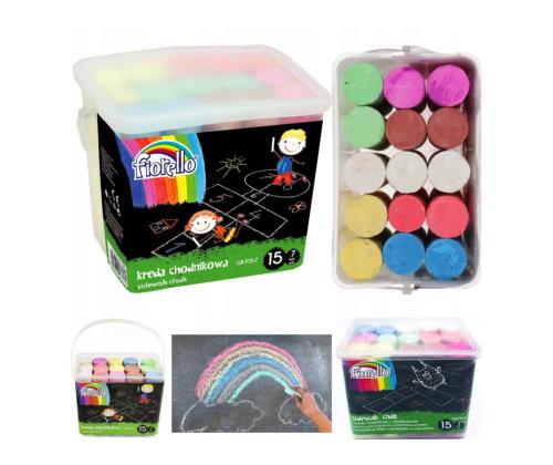 Asfaldikriidid värvilised 15tk pakis FIORELLO