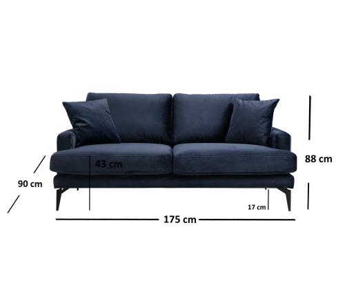 Papira 2 Seater - Navy Blue