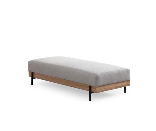 Eti Oak Pouffe - Grey