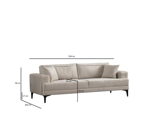 Astana 3 Seater - Ecru