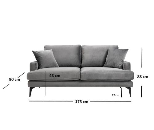 Papira 2 Seater - Grey
