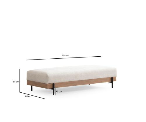 Eti Oak Pouffe - White