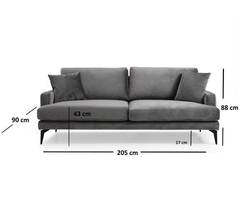 Papira 3 Seater - Grey