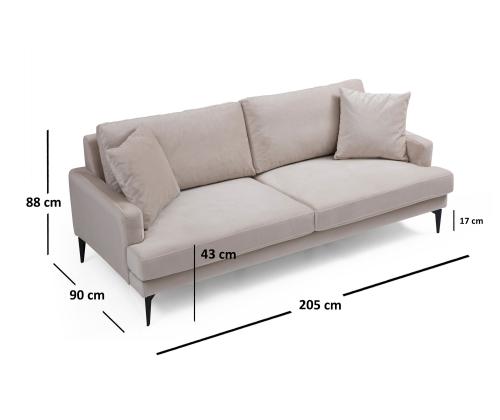 Papira 3 Seater - Beige