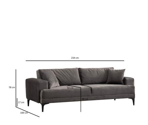 Astana 3 Seater - Anthracite