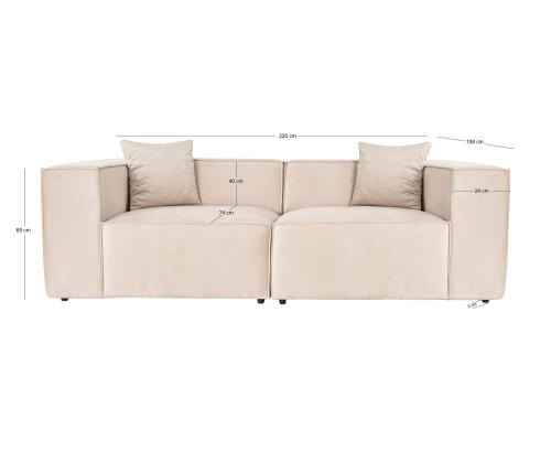 Lora 2 Seater - Cream
