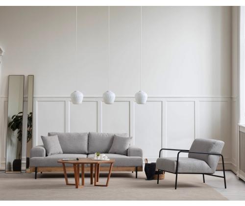 Eti Oak 3 Seater -Grey