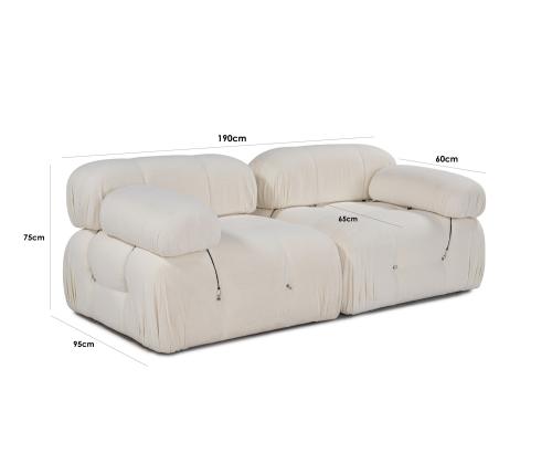 Bubble 2 Seater (L1-1R) - Cream
