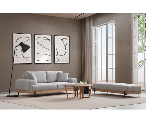 Eti Oak 3 Seater -Grey