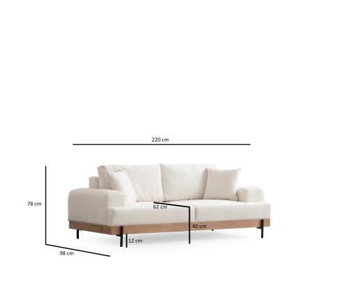 Eti Oak 3 Seater - White