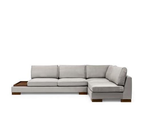 Tulip Corner Right Without Pouf - Light Grey