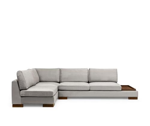 Tulip Corner Left Without Pouf - Light Grey