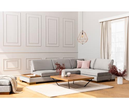 Tulip Corner Right Without Pouf - Light Grey