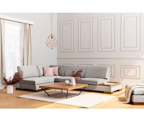 Tulip Corner Left Without Pouf - Light Grey