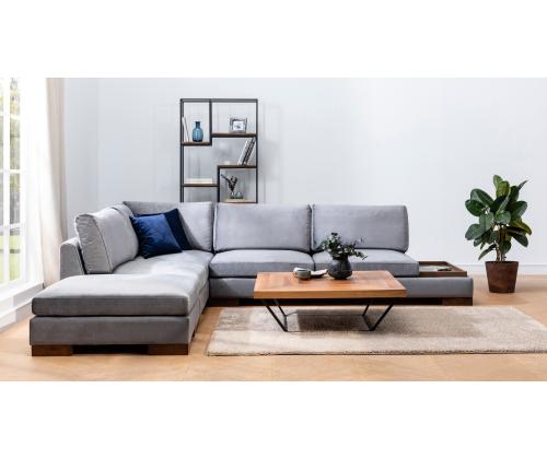 Tulip Corner Left Without Pouf - Dark Grey