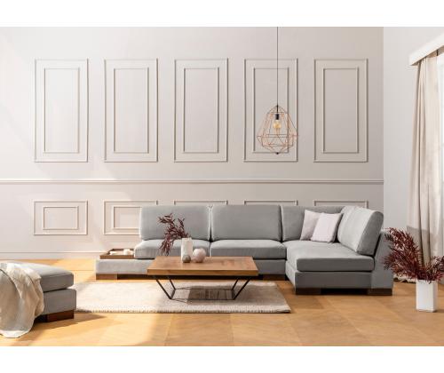 Tulip Corner Right Without Pouf - Light Grey