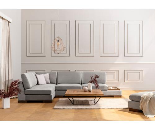 Tulip Corner Left Without Pouf - Light Grey