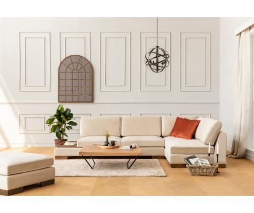 Tulip Corner Right Without Pouf - Beige