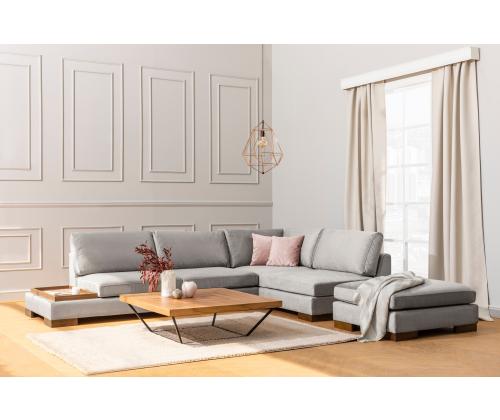 Tulip Corner Right Without Pouf - Light Grey