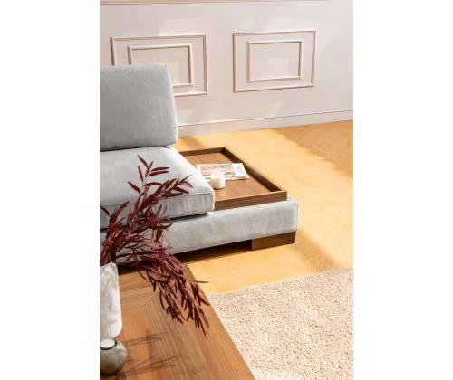 Tulip Corner Left Without Pouf - Light Grey