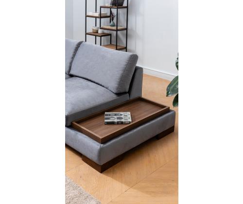 Tulip Corner Left Without Pouf - Dark Grey