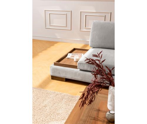 Tulip Corner Right Without Pouf - Light Grey