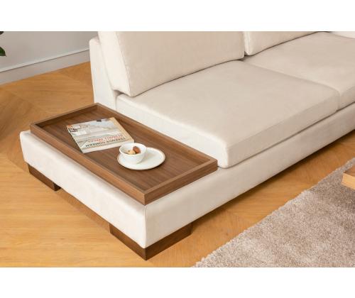 Tulip Corner Right Without Pouf - Beige