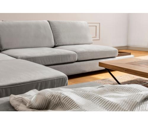 Tulip Corner Left Without Pouf - Light Grey