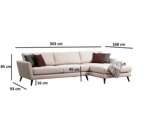 Mayorka Corner Large Right ( L3 - Chl ) - Beige