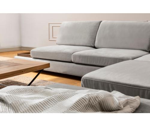 Tulip Corner Right Without Pouf - Light Grey