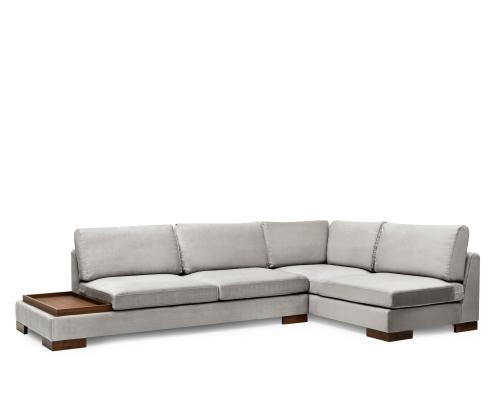 Tulip Corner Right Without Pouf - Light Grey