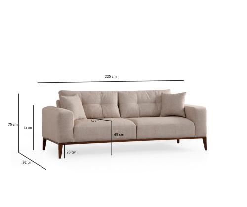 Sinor 3 Seater - Beige