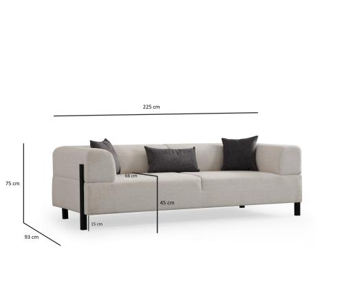 Gio 3 Seater - White