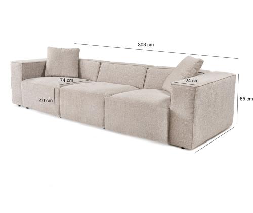 Lora 3 Seater - Mocha